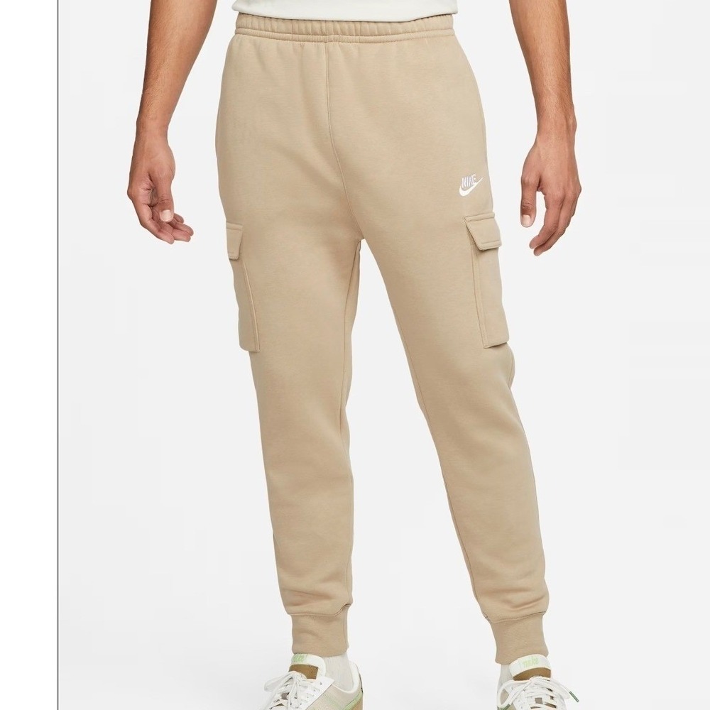 Nike Sportswear Club Fleece Cargo Tan Mens Sweatpants Joggers Size S CD3129-247